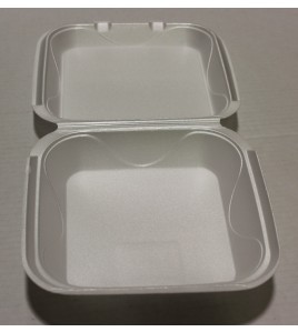 Pactiv 3 Compartment Foam Food Containers, White, 150 Food Containers (For-2328)